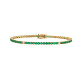 4.46ct Emerald Diamond 18K Gold Tennis Bracelet