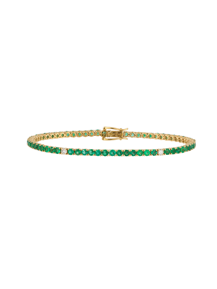 4.46cts Emerald Diamond 18K Gold Tennis Bracelet