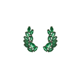 2.71ct Emerald 18K Gold Cluster Climber Earrings
