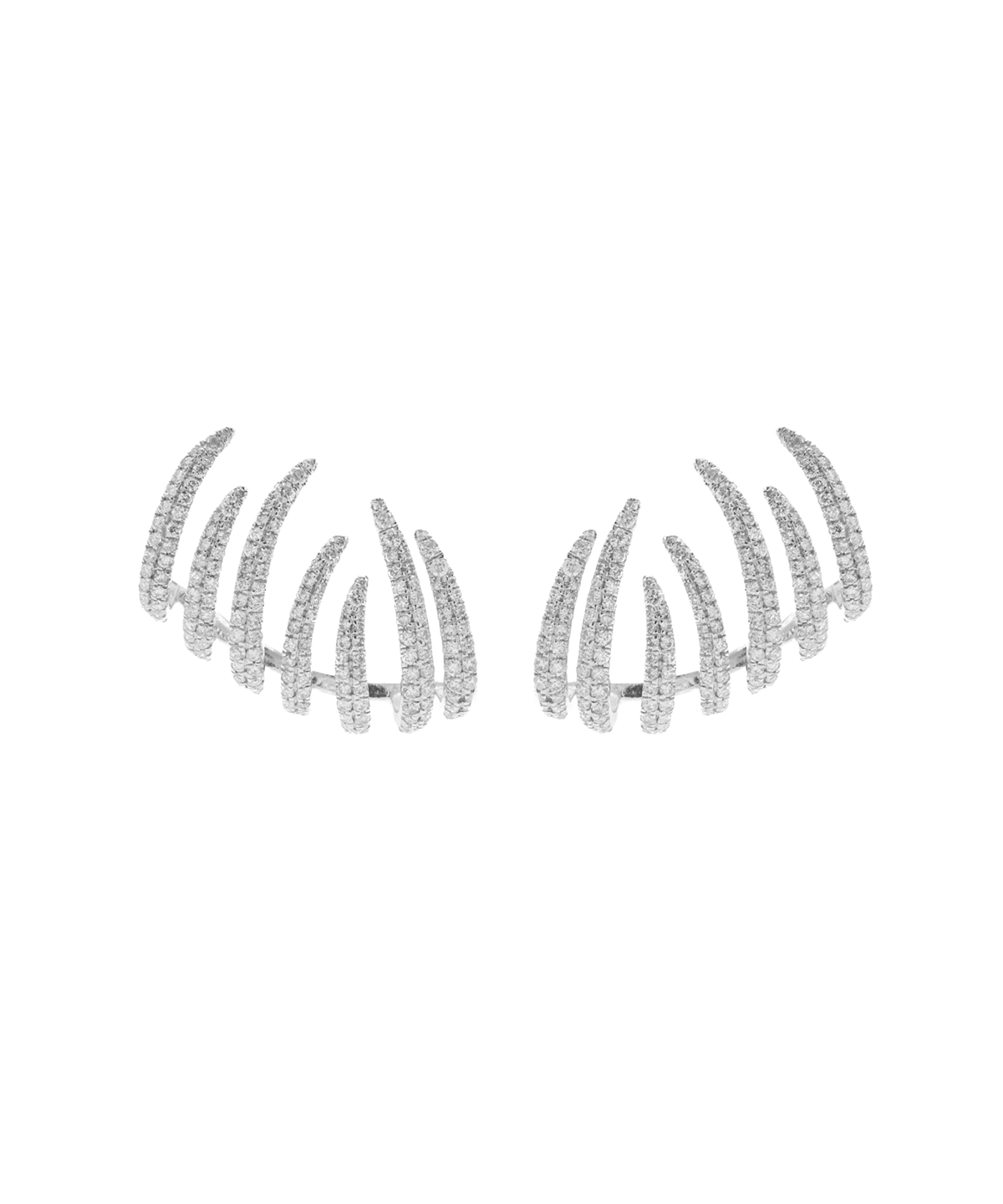 1.82ct Diamond 18K Gold Fire Flames Climber Earrings