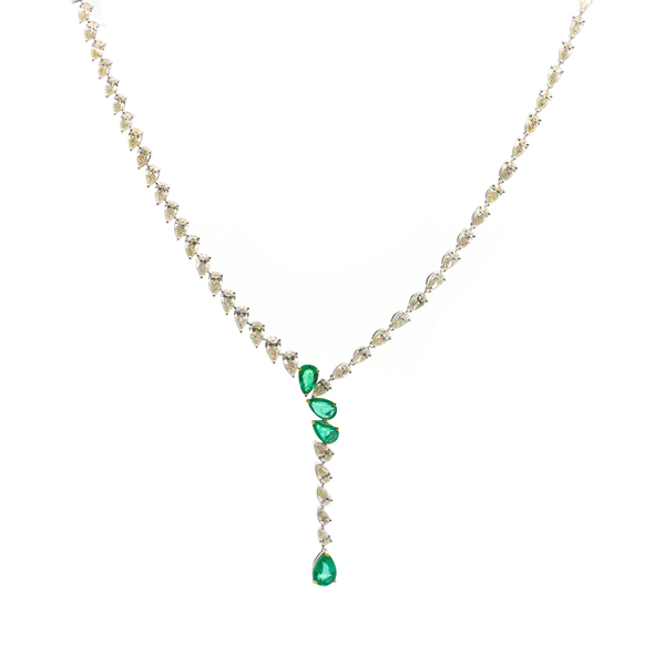 Sterling silver emerald green tennis necklace – Gemma Azzurro