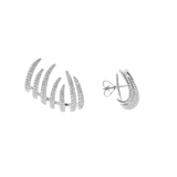 1.82ct Diamond 18K Gold Fire Flames Climber Earrings