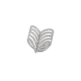 1.15ct Diamond 18K Gold Multi Row V ring