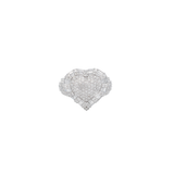1.45ct Diamond 14K Gold Heart Pave Statement Ring