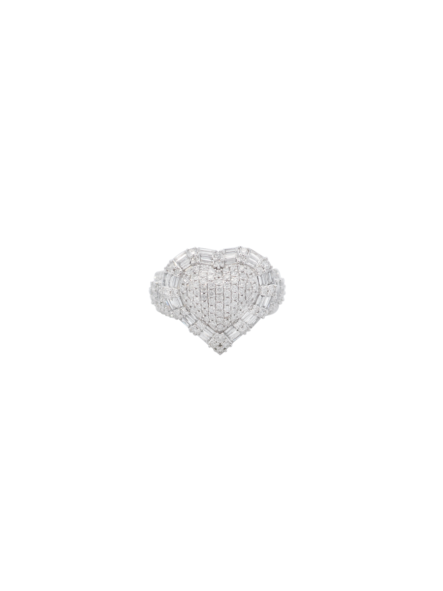 1.45ct Diamond 14K Gold Heart Pave Statement Ring