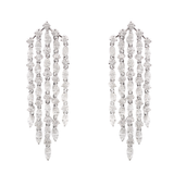 14.56ct Diamond 18K Gold Waterfall Dangle Drop Earrings