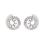 3.96ct Diamond 14K Gold Spiral Statement Earrings