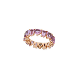 8.00ct Pink Sapphire 18K Gold Heart Cut Eternity Ring