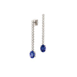 2.44ct Diamond Tanzanite 18K Gold Dangle Drop Earrings
