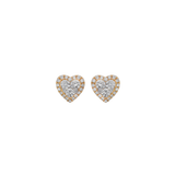 0.83ct Diamond 18K Gold Heart Stud Earrings