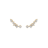 1.34ct Diamond 18K Gold Multishape Climber Earrings