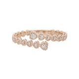 3.85ct Diamond 14K Gold Pave Heart Bypass Bangle Bracelet