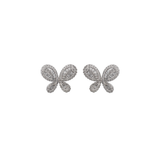 1.50ct Diamond 18K Gold Butterfly Invisible Set Earrings