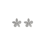 2.30ct Diamond 18K Gold Pave Flower Earrings