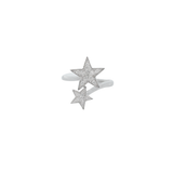 0.30ct Diamond 18K Gold Double Star Ring