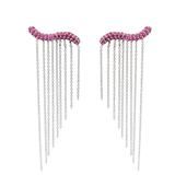 1.20ct Ruby 18K Gold Tassel Drop Earrings