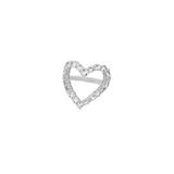 1.80ct White Topaz 18K White Gold Open Heart Ring