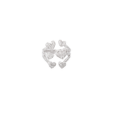 1.38ct Diamond 18K Gold Pave Heart Bypass Ring