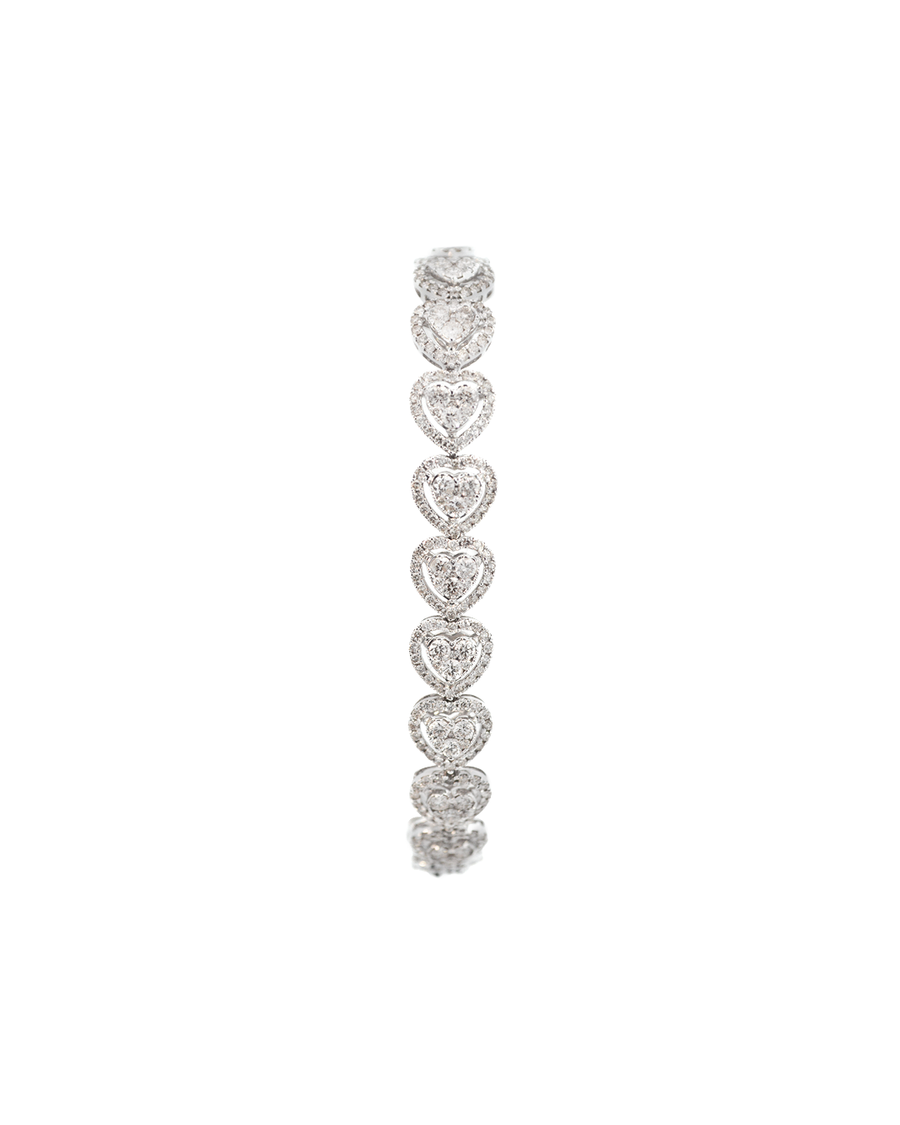 6.01ct Diamond 14K Gold Heart Tennis Bracelet