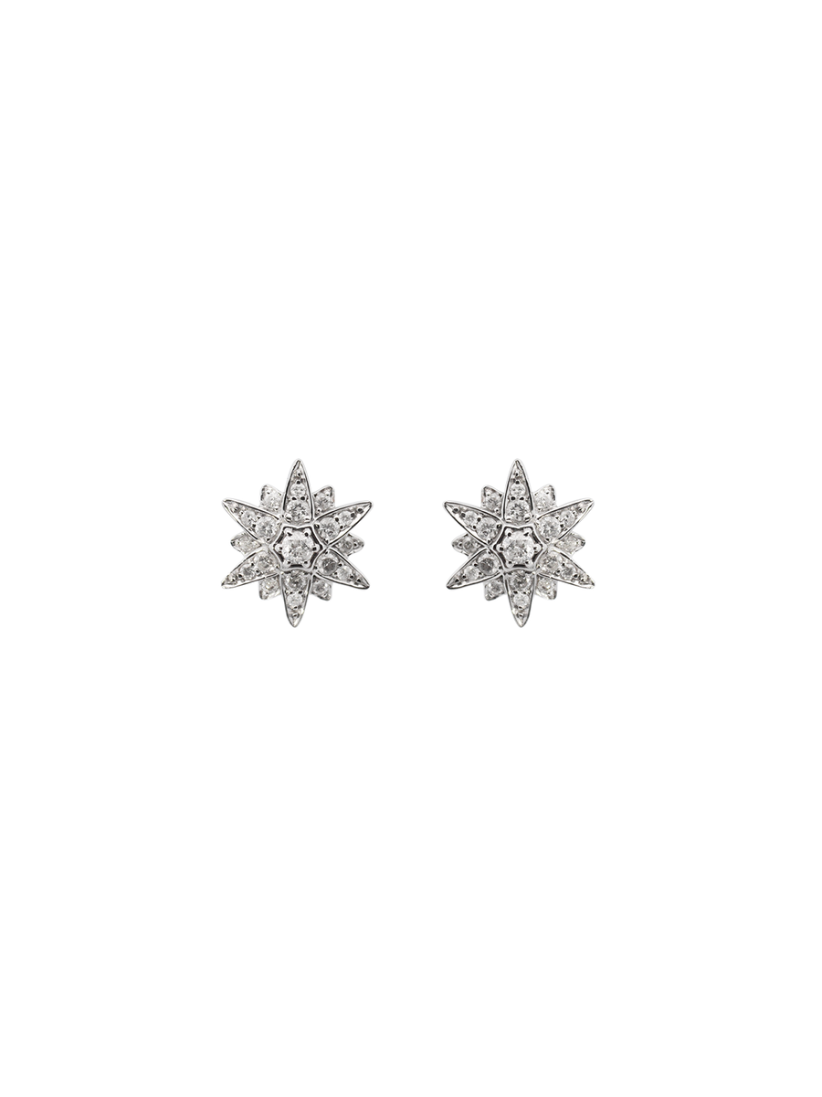 0.50ct Diamond 18K Gold Starburst Stud Earrings