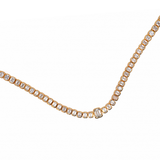 7.9ct Diamond 14K Gold Emerald Cut Half Tennis Necklace