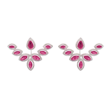 4.14ct Diamond Ruby 18K Gold Day & Night Earrings