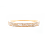 2.50ct Diamond 14K Gold Multi Row Pave Bangle Bracelet