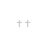 0.35ct Diamond 18K Gold Pave Cross Stud Earrings