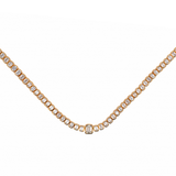 7.9ct Diamond 14K Gold Emerald Cut Half Tennis Necklace
