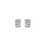 0.94ct Diamond 18K Gold Rectangular Illusion Set Earrings