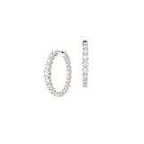 0.89ct Diamond 18K Gold Graduated Hoop Earrings
