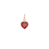 6.75ct Diamond Ruby 14K Gold Heart Pendant