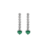 2.68ct Diamond Emerald 18K Gold Dangle Drop Earrings