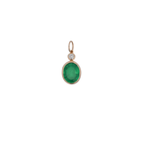 7.35ct Diamond Emerald 14K Gold Oval Pendant