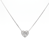 1.10ct Diamond 18K Gold Heart Pendant Chain Necklace