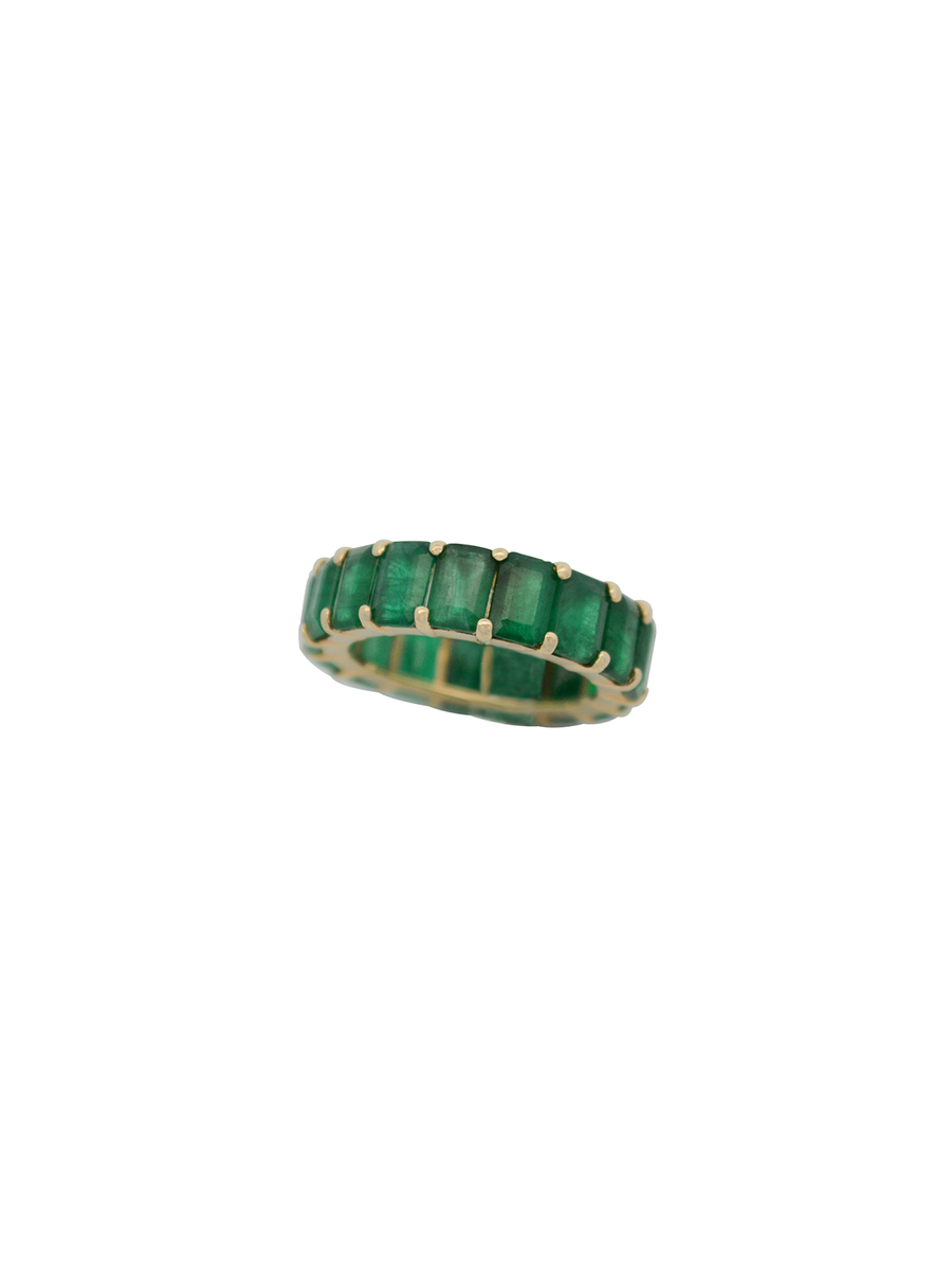 10.05ct Emerald 18K Gold Emerald Cut Eternity Ring