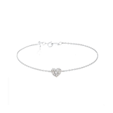 0.20ct Diamond 18K Gold Heart Chain Bracelet