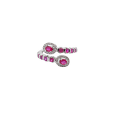 1.43ct Diamond Ruby 18K Gold Bypass Ring