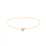 0.20ct Diamond 18K Gold Heart Chain Bracelet