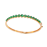 3.15ct Emerald 14K Gold Heart Shape Bangle Bracelet