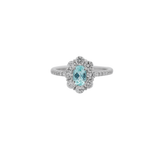 1.29ct Diamond Paraiba Tourmaline Platinum Halo Ring