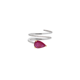 1.69ct Diamond Ruby 14K Gold Spiral Ring