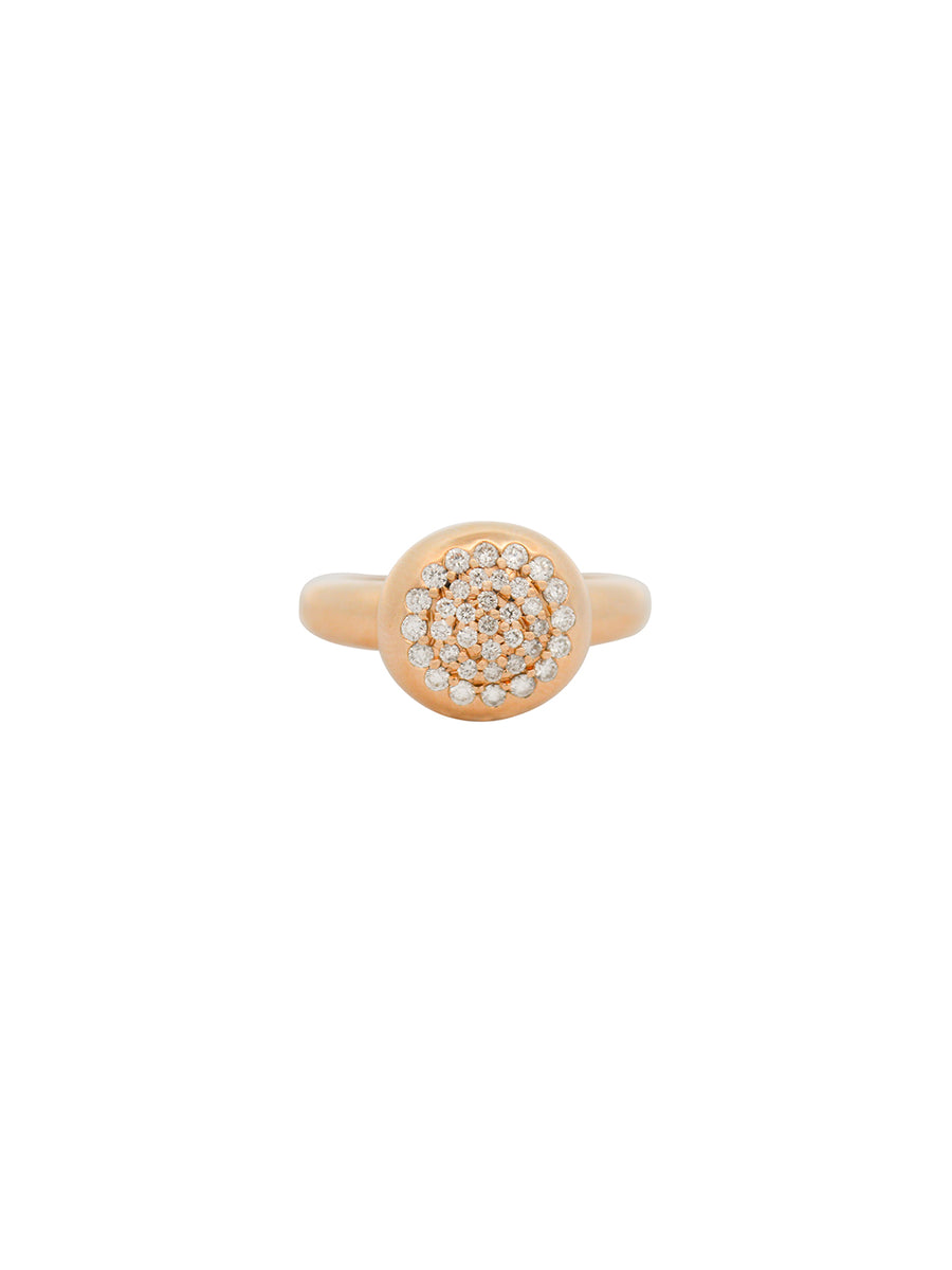 0.42ct Diamond 14K Gold Pave Solitaire Ring