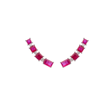 3.8ct Diamond Ruby 18K Gold Climber Earrings