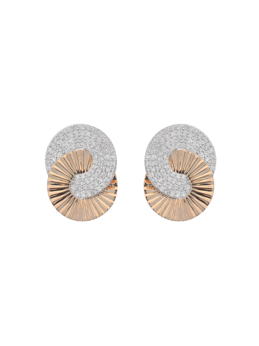 2.70ct Diamond 14K Gold Double Disc Earrings