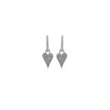 0.34ct Diamond 14K Gold Dangle Drop Heart Earrings