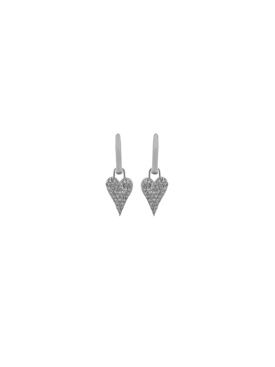 0.34ct Diamond 14K Gold Dangle Drop Heart Earrings