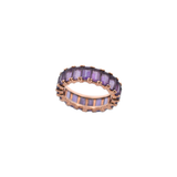 3.80ct Amethyst 14K Gold Emerald Cut Eternity Ring