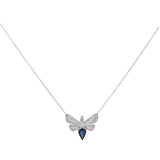 1.60ct Diamond Sapphire 18K Gold Dragon Fly Necklace