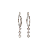 0.35ct Diamond 18K Gold Heart Cut Dangle Drop Hoop Earrings